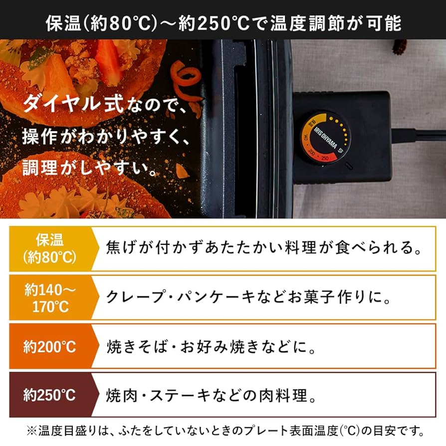 IRIS OHYAMA ワイドホットプレート SWHPK-012-B ブラック ホットプレート 大型 2枚 SWHPK-012-B ブラック (平面/焼肉